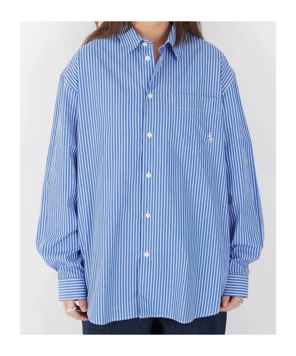 Oversized Shirt Blue Stripes