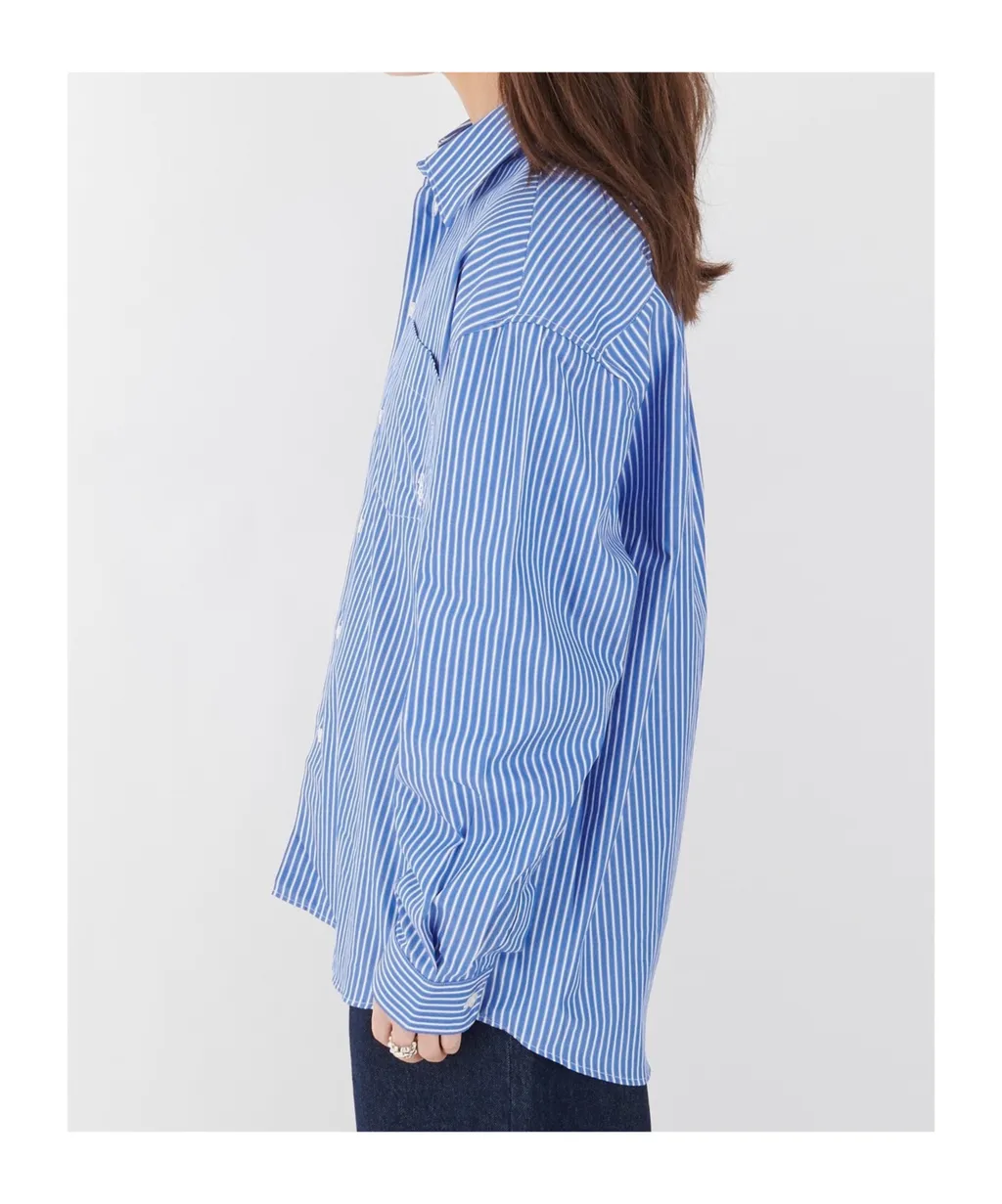 Oversized Shirt Blue Stripes