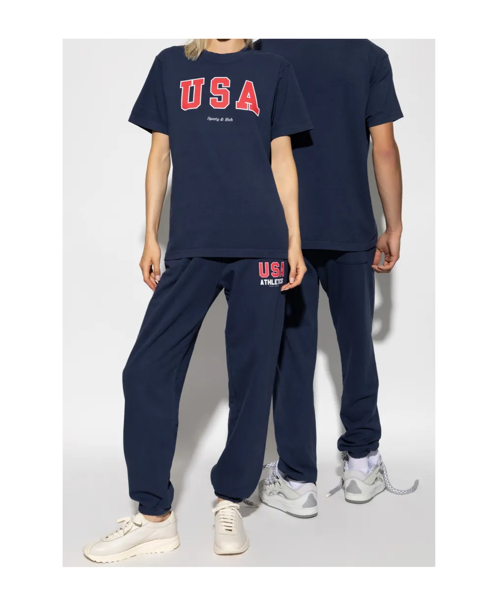 Logo Print Elasticated Trousers