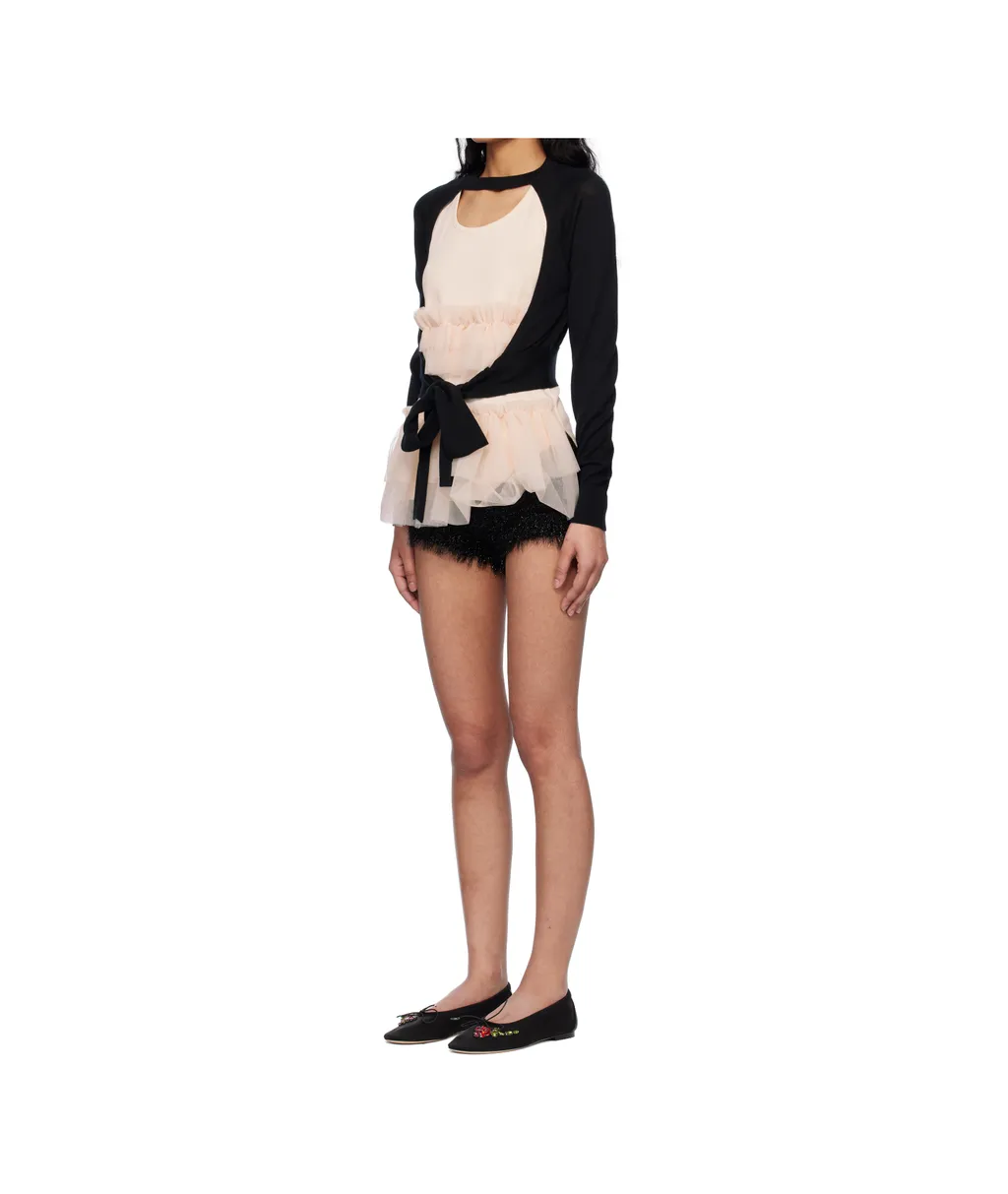 Cut-Out Cropped Cardigan