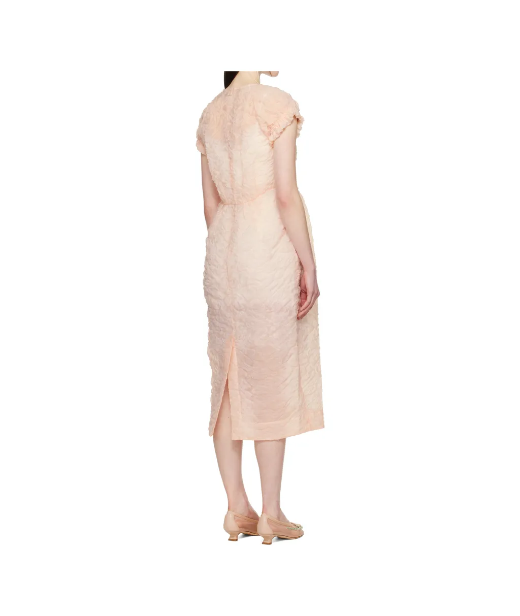Crinkled-Finish Midi Dress