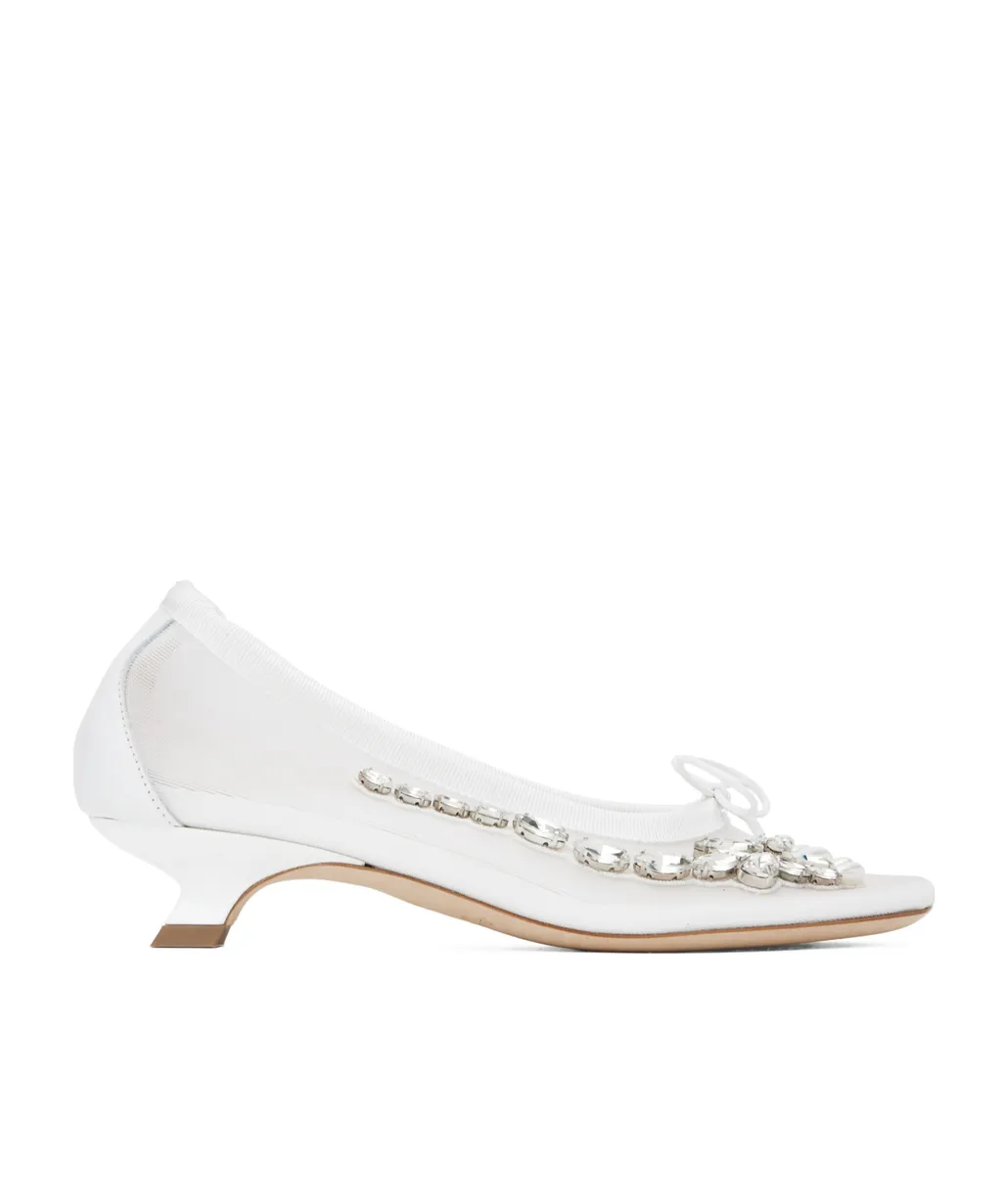 Embellished Flower Ballerina Pumps
