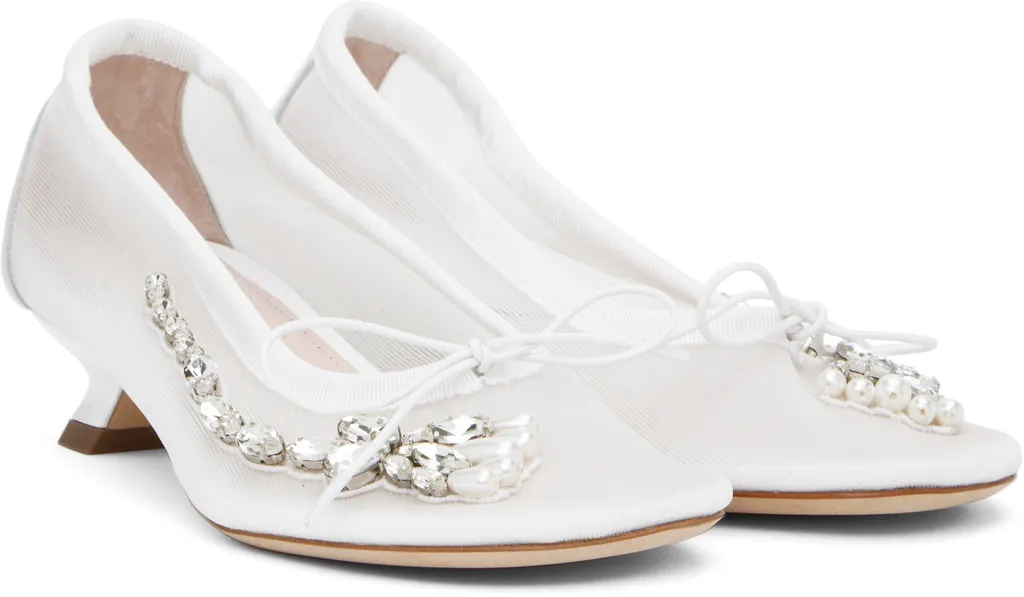 Embellished Flower Ballerina Pumps