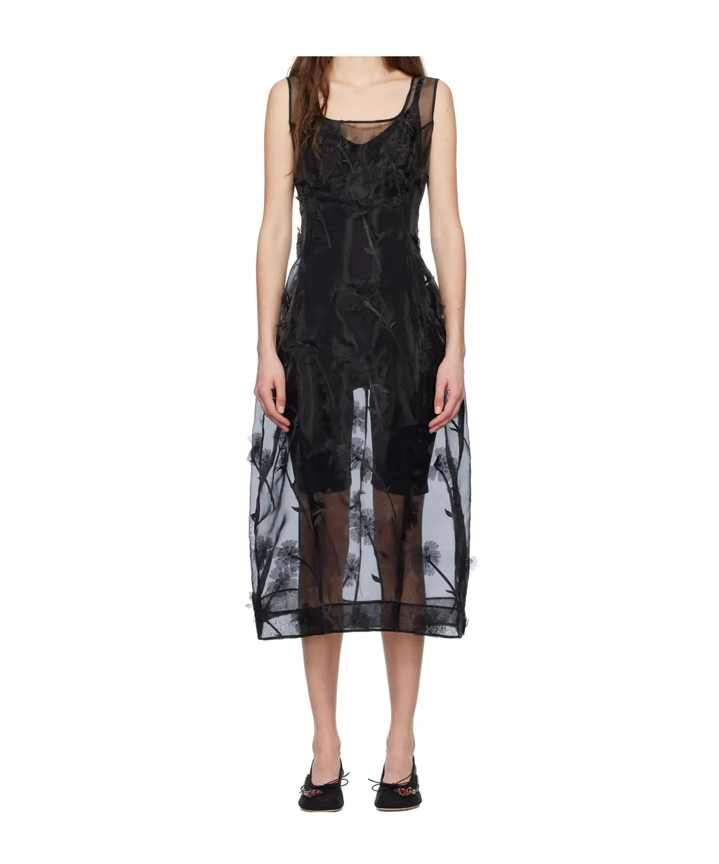 Sculpted Carnation Organza Dress