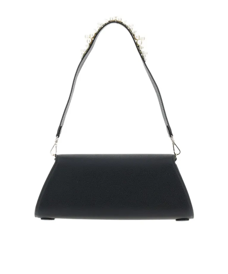 Pearl-Embellished Clasp Shoulder Bag