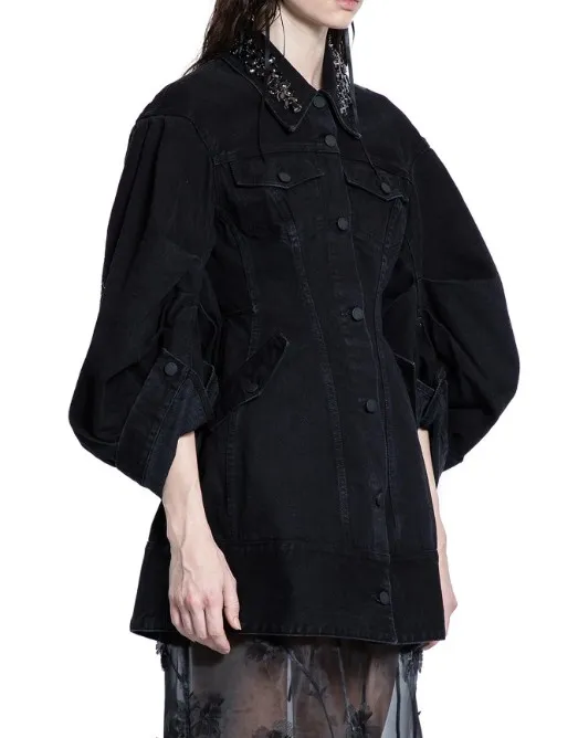 Waist-Cinching Denim Jacket