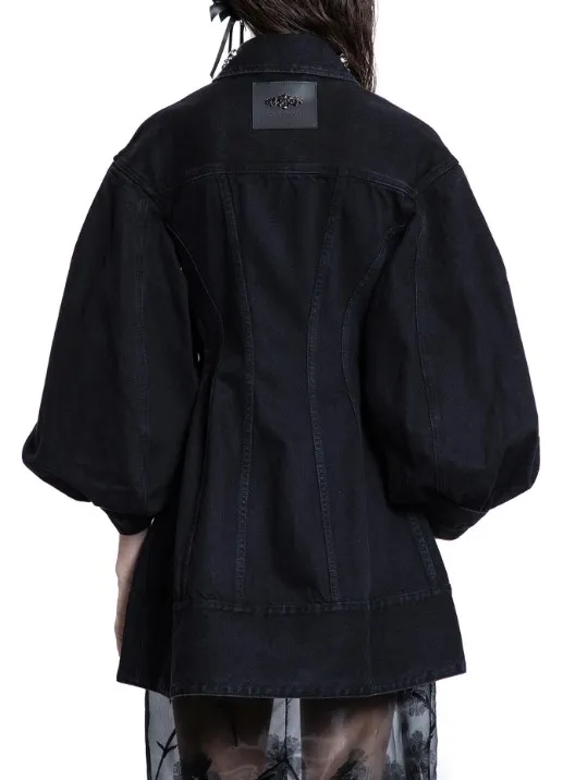 Waist-Cinching Denim Jacket