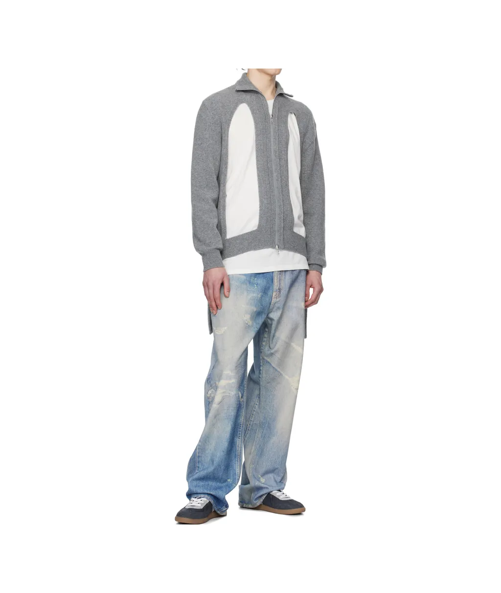 Color-Block Zipper Sweater