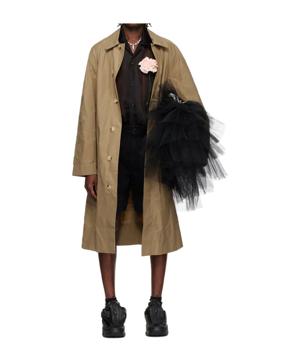 Single-Breasted Long-Sleeve Trench Coat