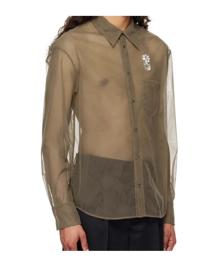 Sheer Embellished Shirt