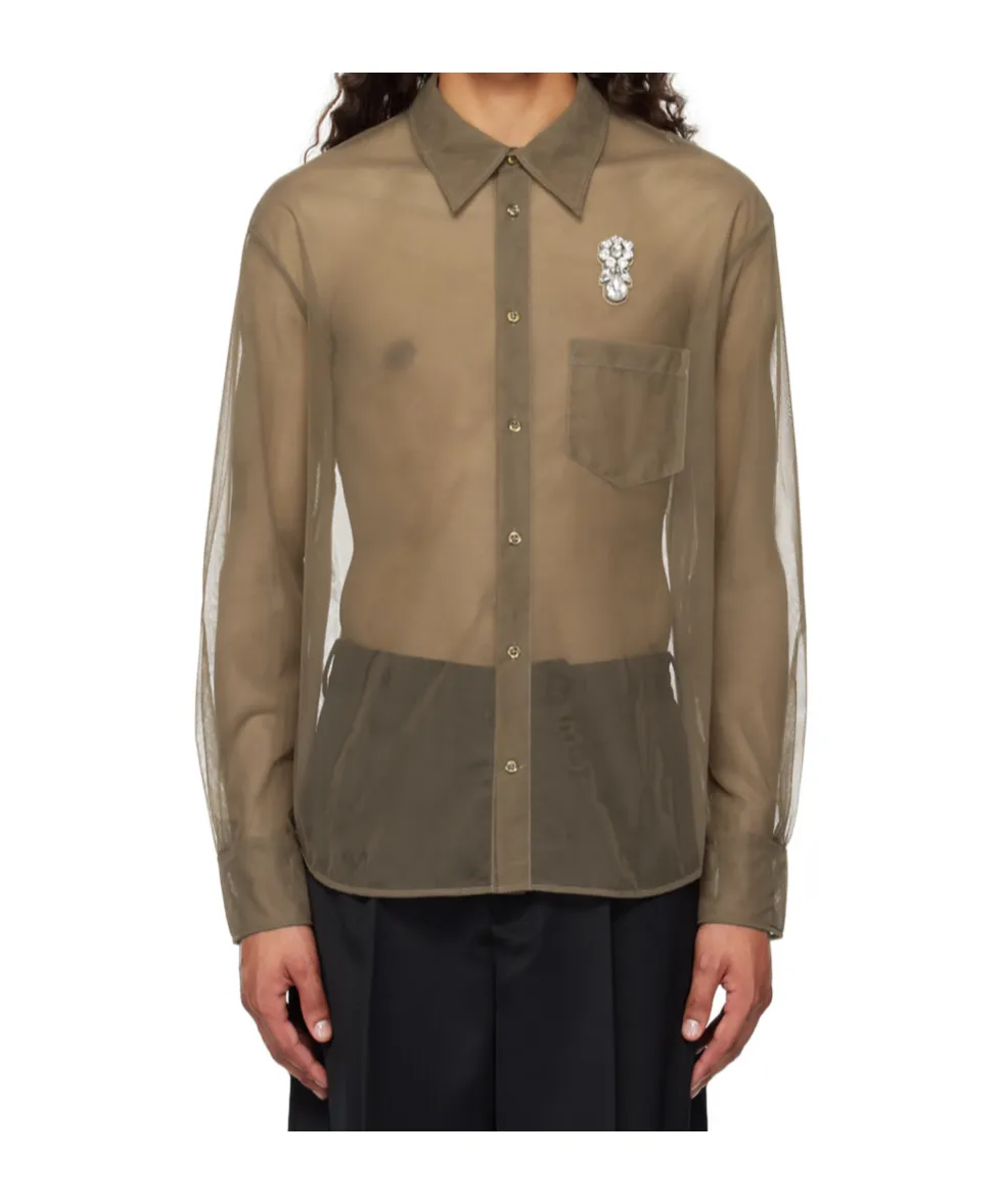Sheer Embellished Shirt