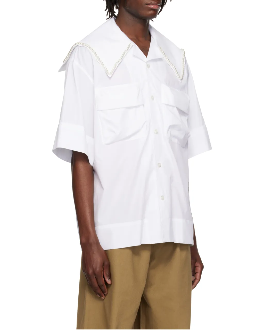 Cargo Flap Pocket Sailor Collar Shirt