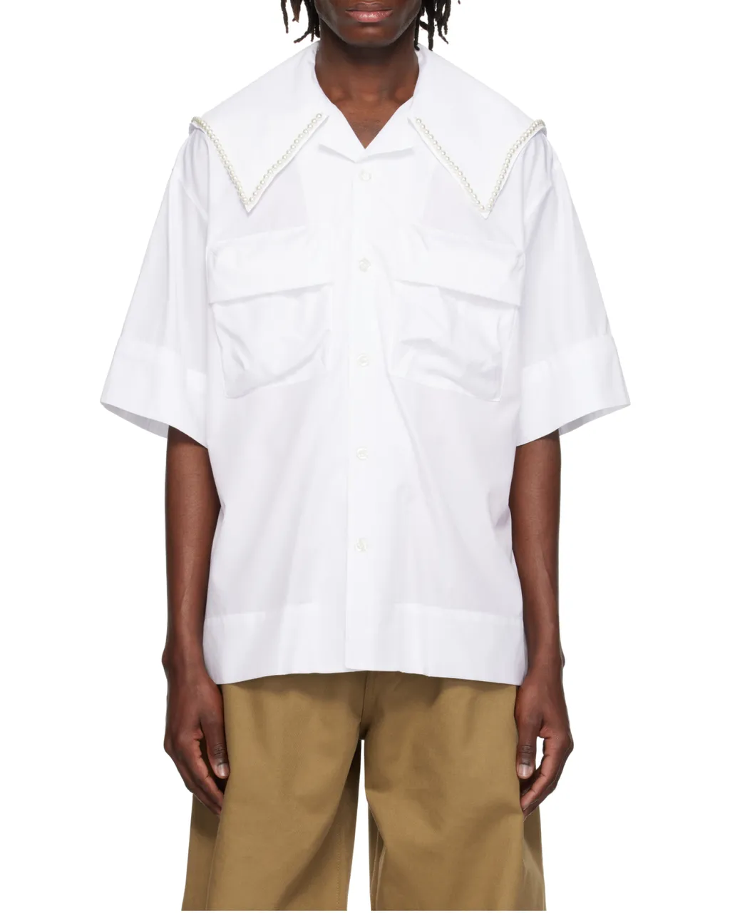 Cargo Flap Pocket Sailor Collar Shirt