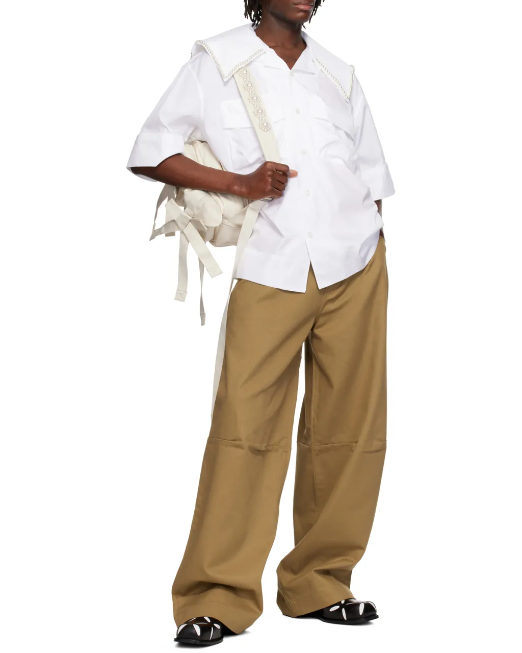 Cargo Flap Pocket Sailor Collar Shirt