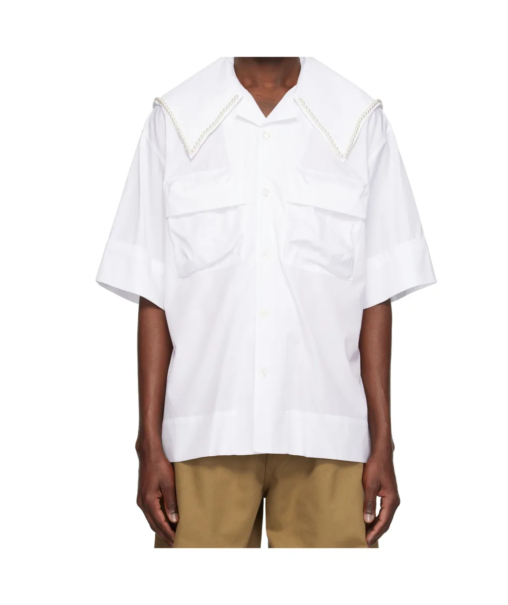 Cargo Flap Pocket Sailor Collar Shirt