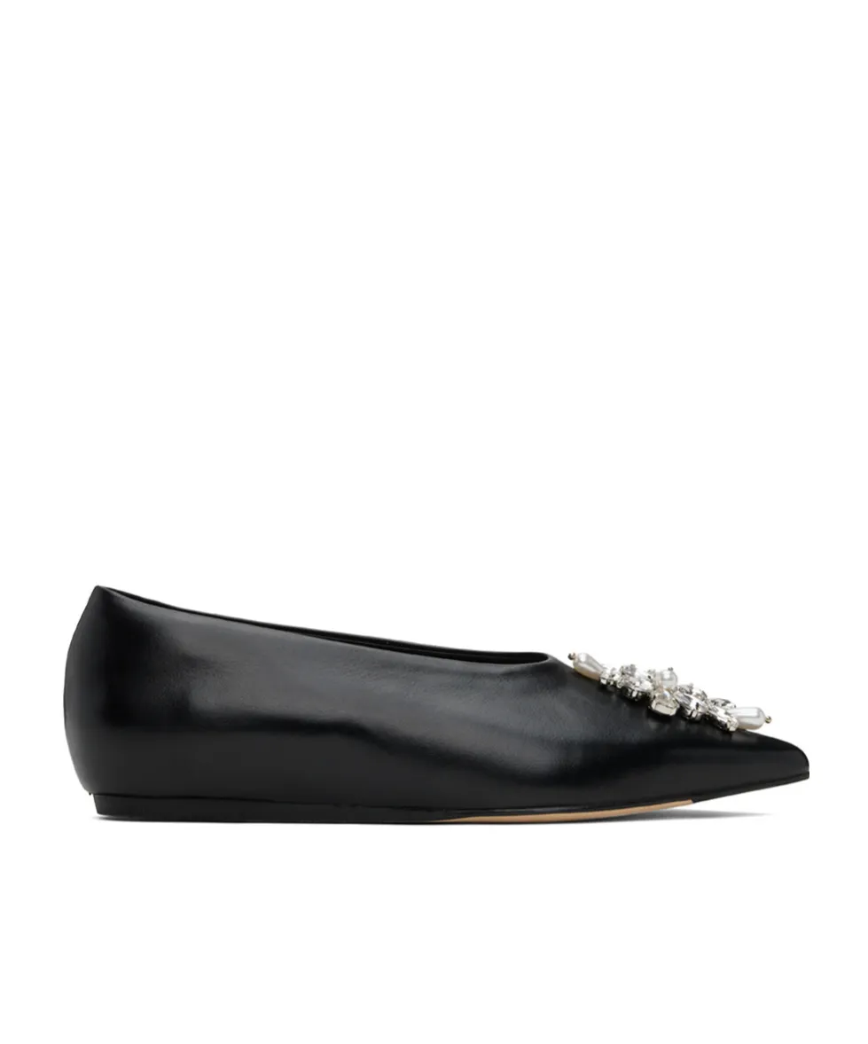 Embellished Pointed Toe Ballerina Flats
