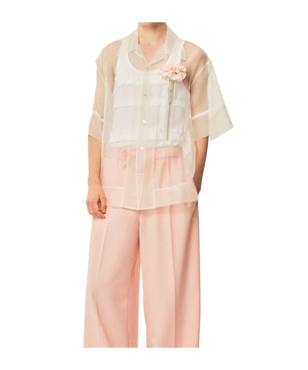 Carnation Pocket Boxy Semi-Sheer Shirt