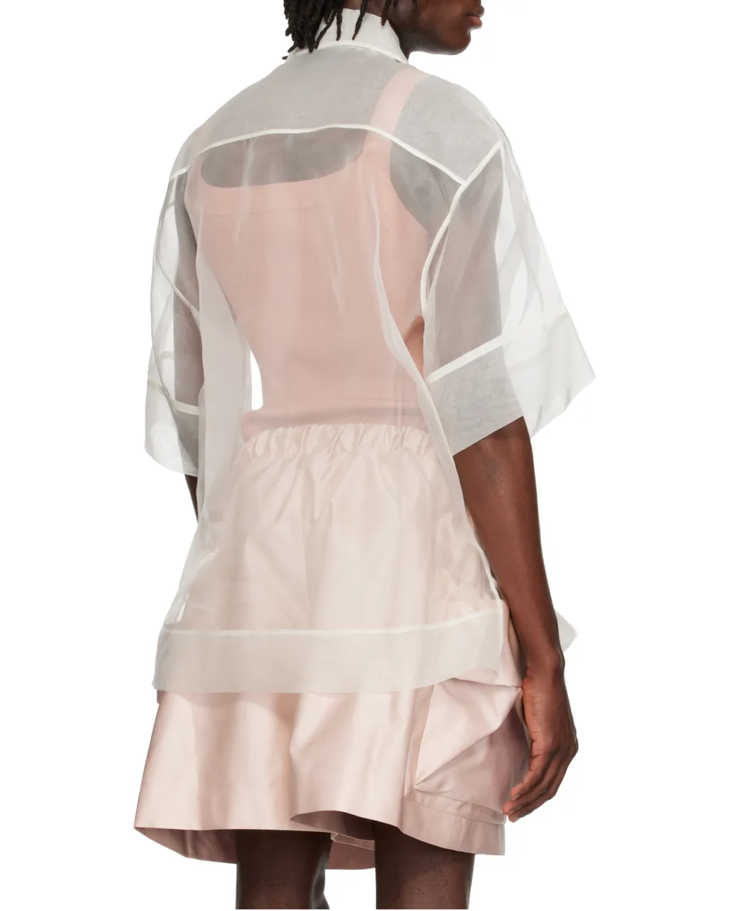 Carnation Pocket Boxy Semi-Sheer Shirt