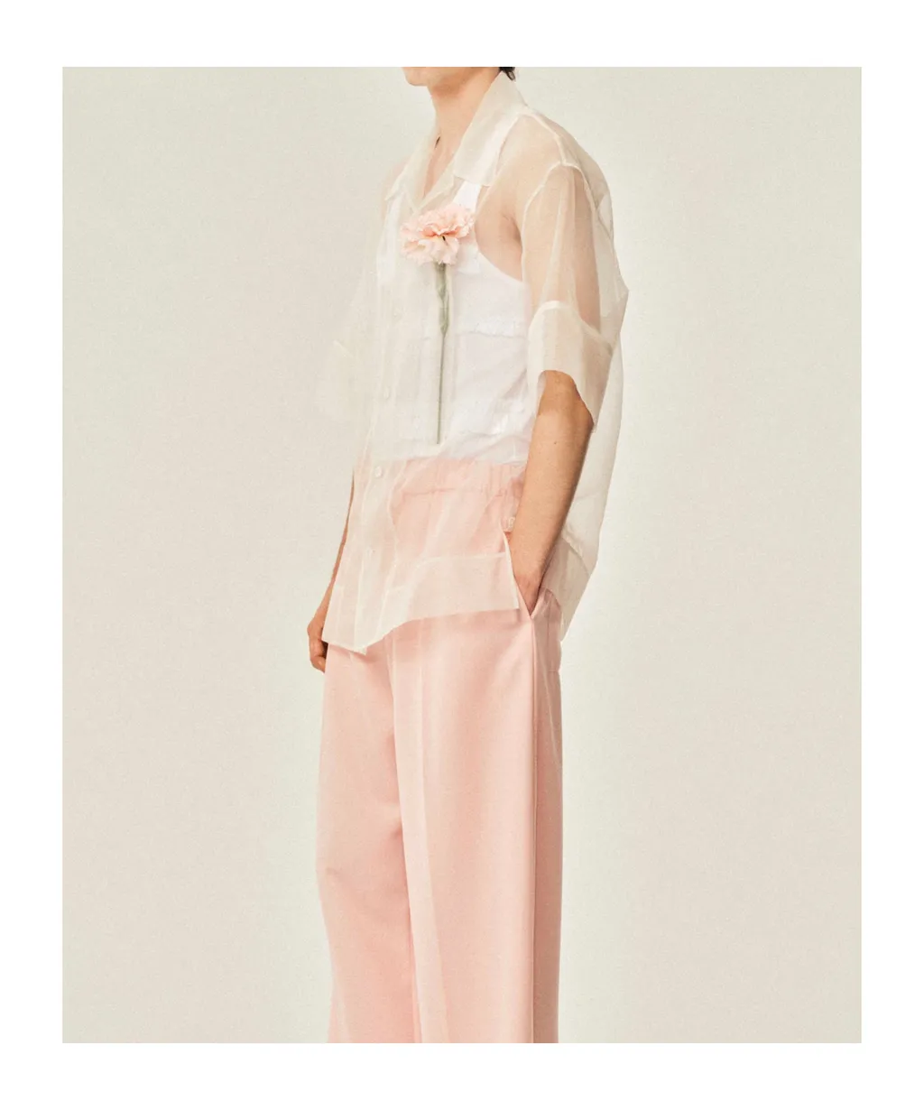 Carnation Pocket Boxy Semi-Sheer Shirt