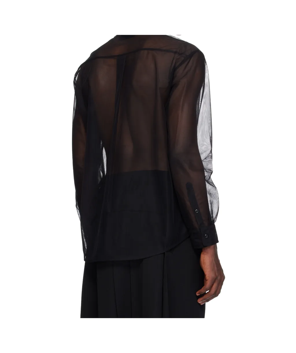 Sheer Ruffle Bib Prom Shirt