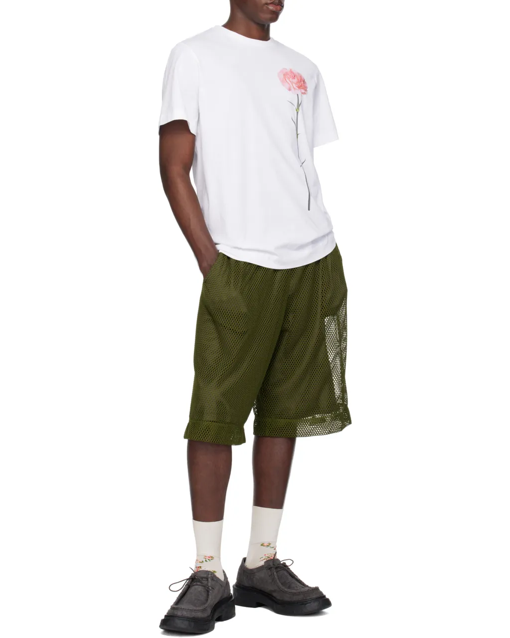 Carnation-Print Short-Sleeve T-Shirt