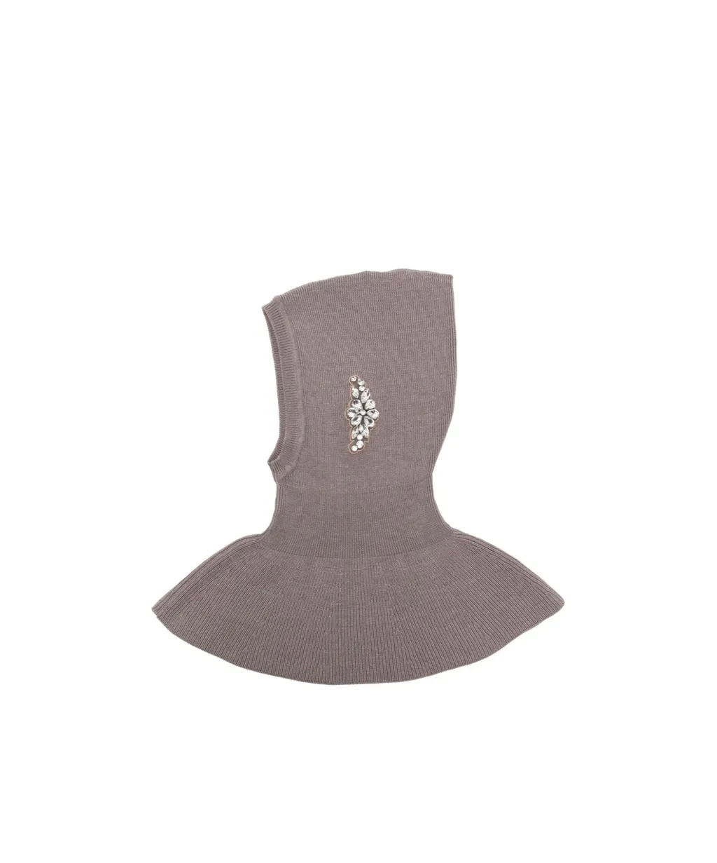 Crystal-Embellished Pointed Balaclava