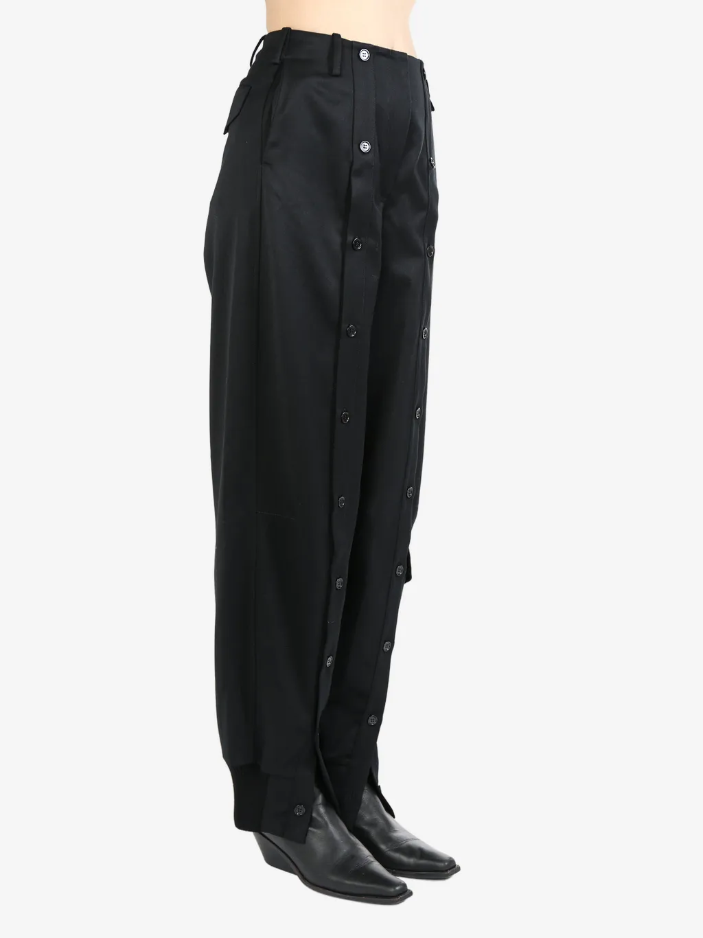 Button-Decorated Casual Pants