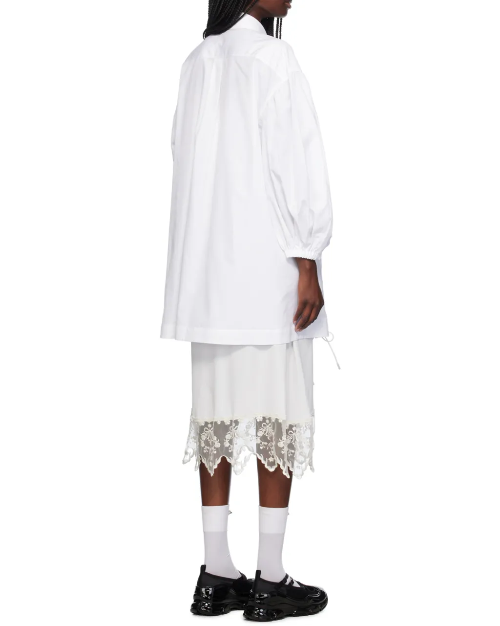 Button Placket Trapeze Shirt Dress