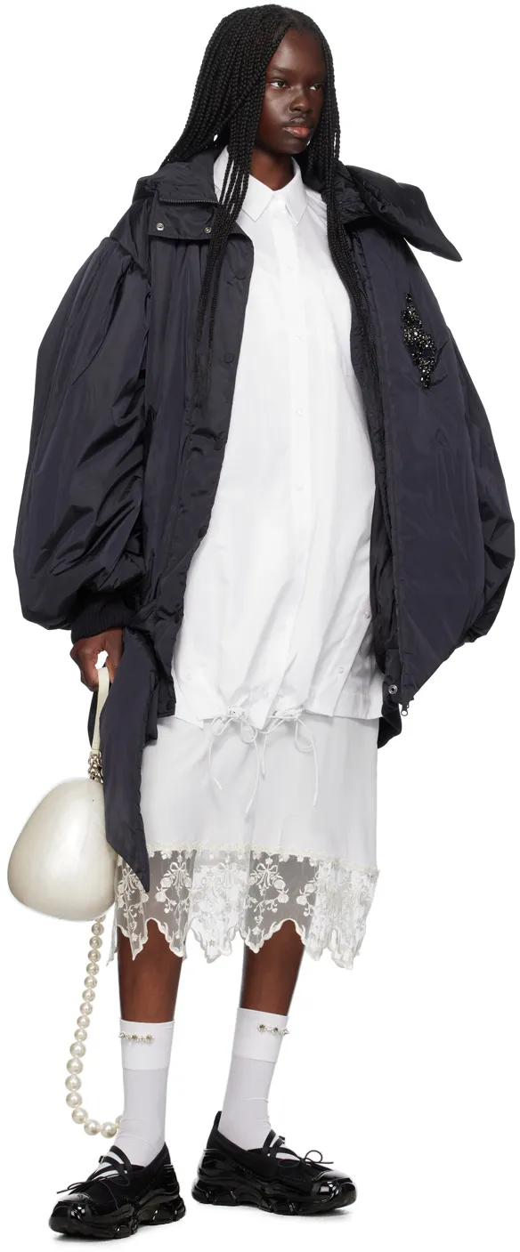 Button Placket Trapeze Shirt Dress