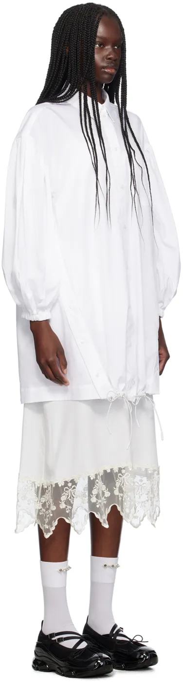 Button Placket Trapeze Shirt Dress