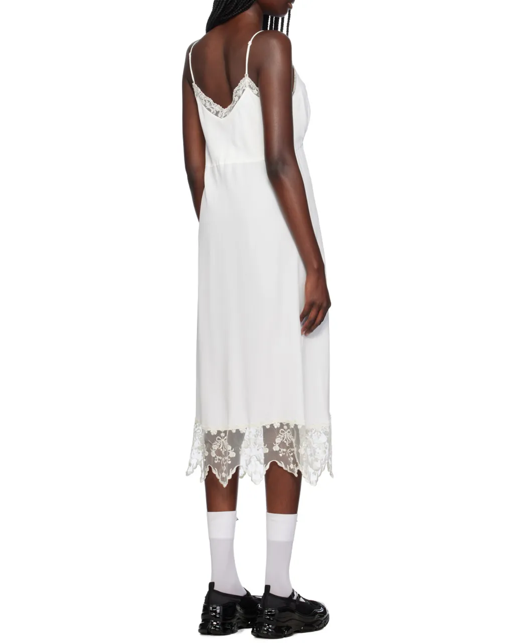 Lace-Trim Midi Dress