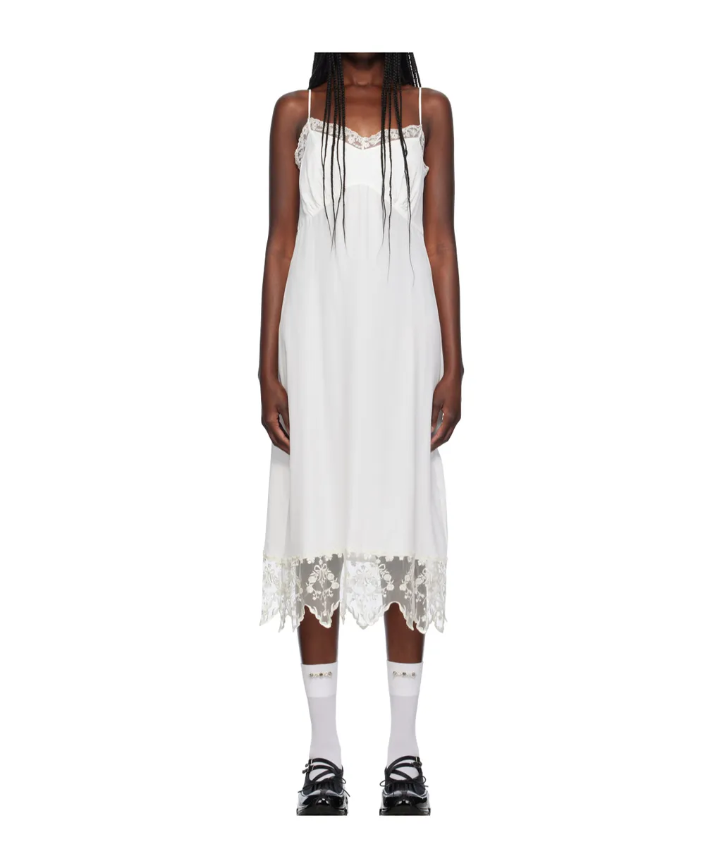 Lace-Trim Midi Dress