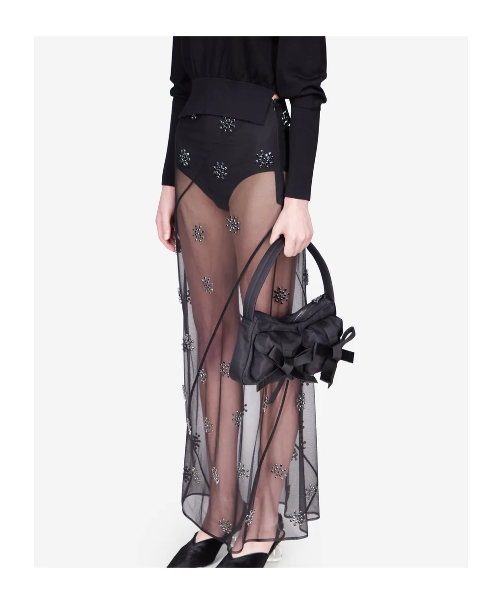 Crystal-Embellished Midi Skirt