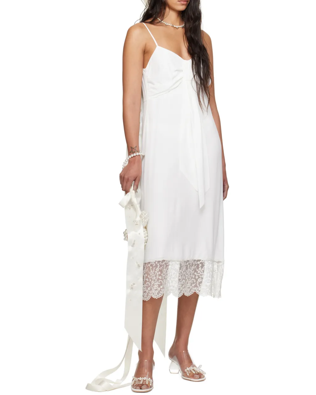 Front Bow Suspender Dress