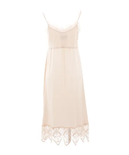 Deep Lace Trim Slip Dress