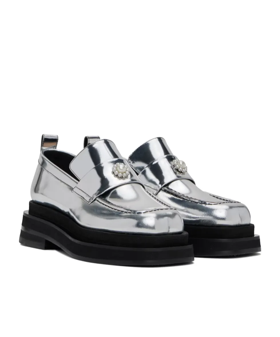 Artificial Pearl Detail Loafers
