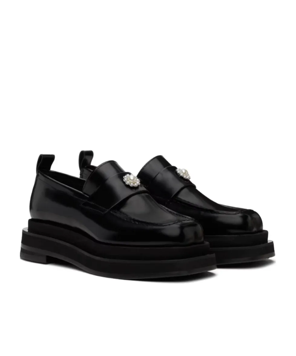Artificial Pearl Decorated Loafers