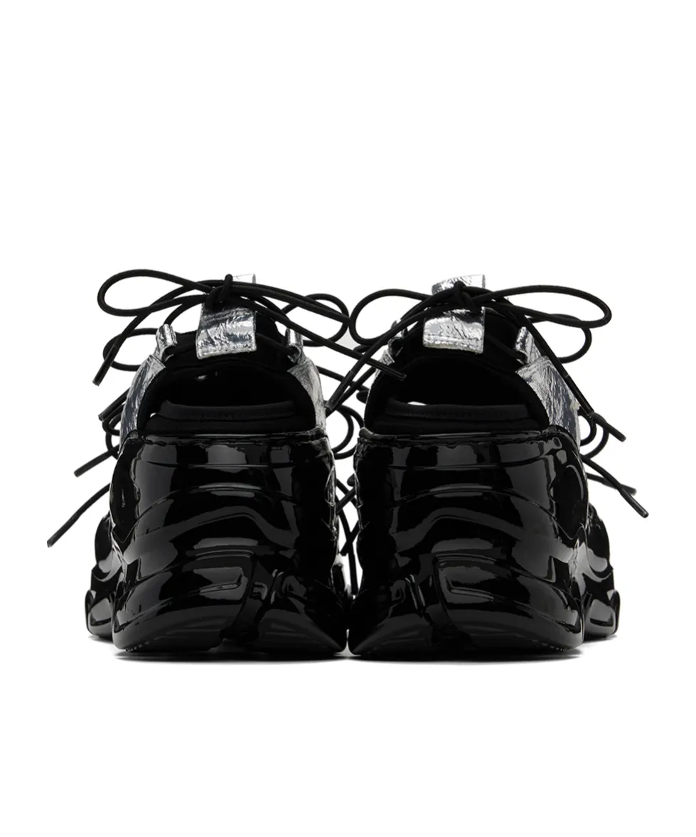 Paneled-Design Leather Sneakers