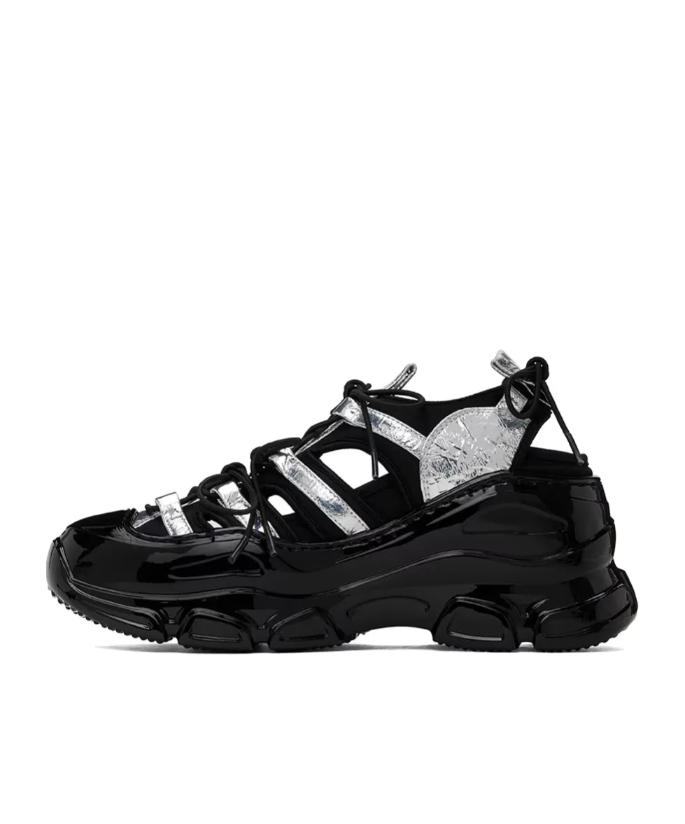 Paneled-Design Leather Sneakers