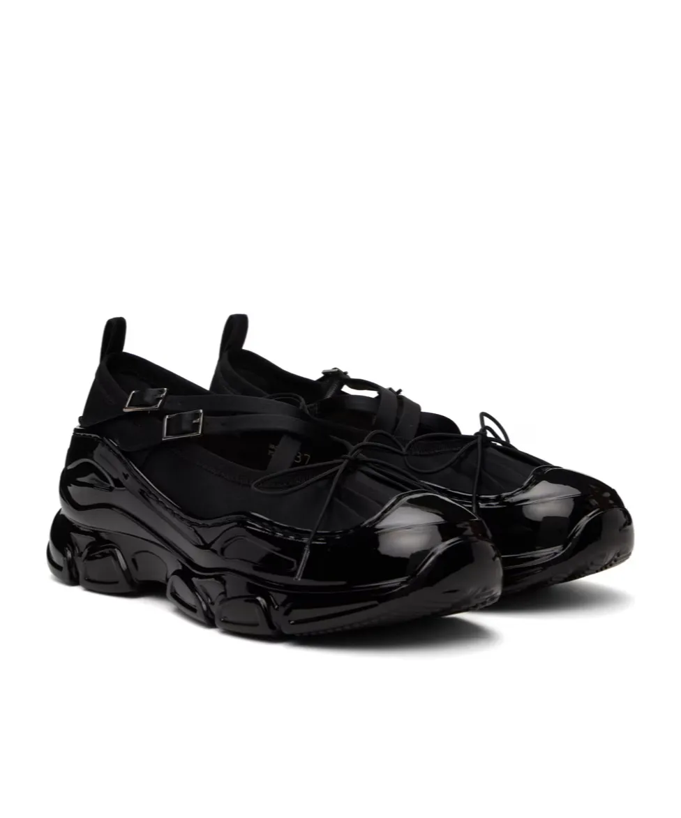 Round Toe Panelled Ballerines