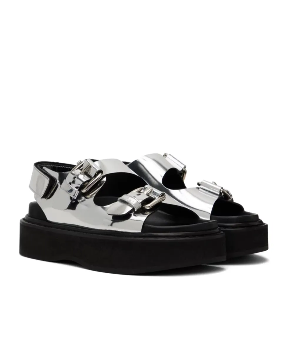 Faux Pearl Detail Flat Sandals