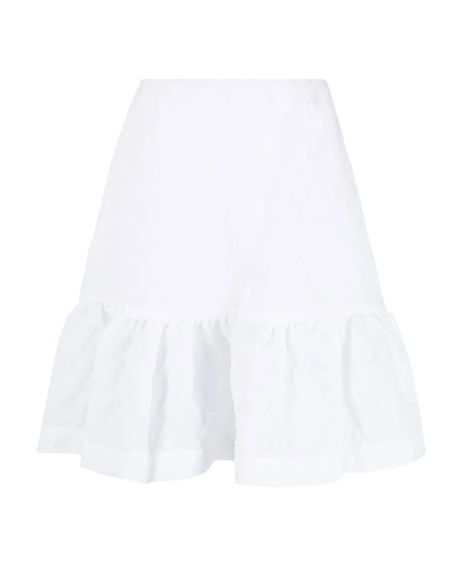 A-Line Skirt With Lotus Leaf Edge