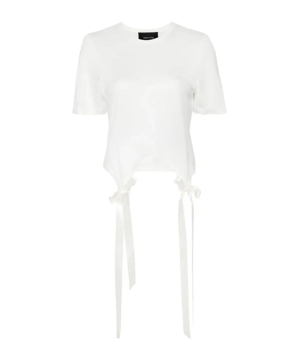 Bow Detailed Crewneck T-Shirt