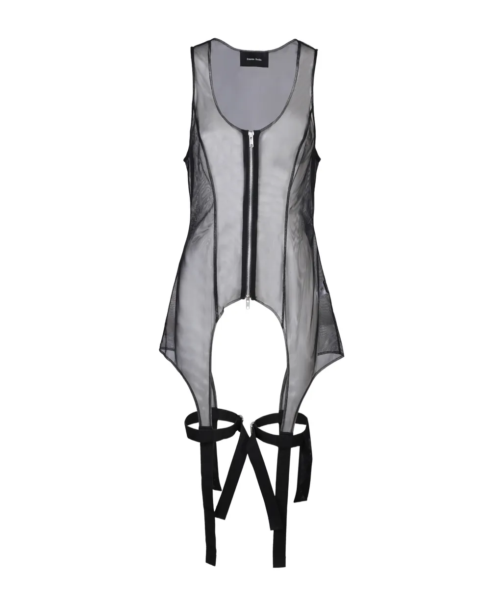 Mesh Zip-Up Bodysuit