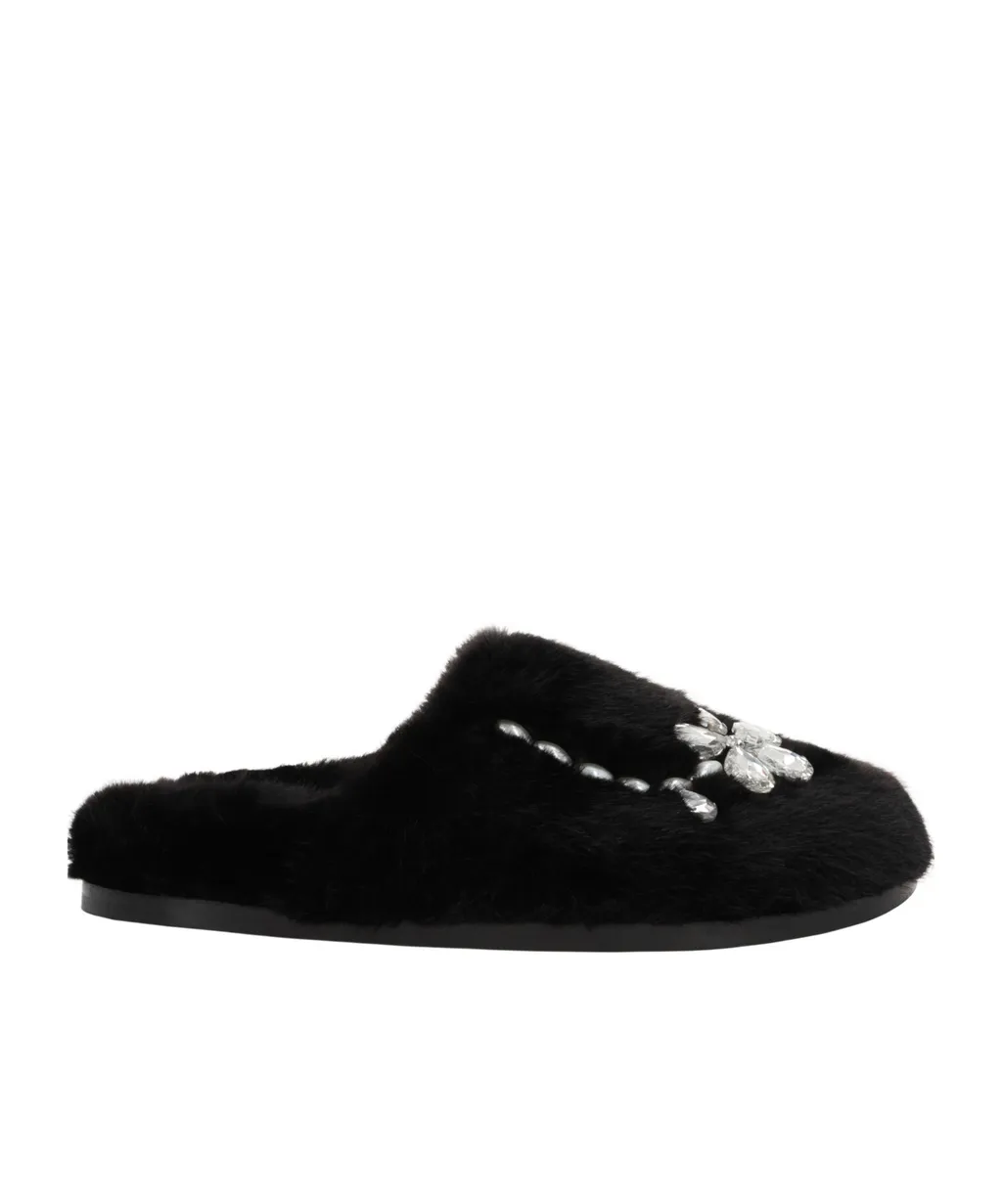 Rhinestone-Embellished Slippers