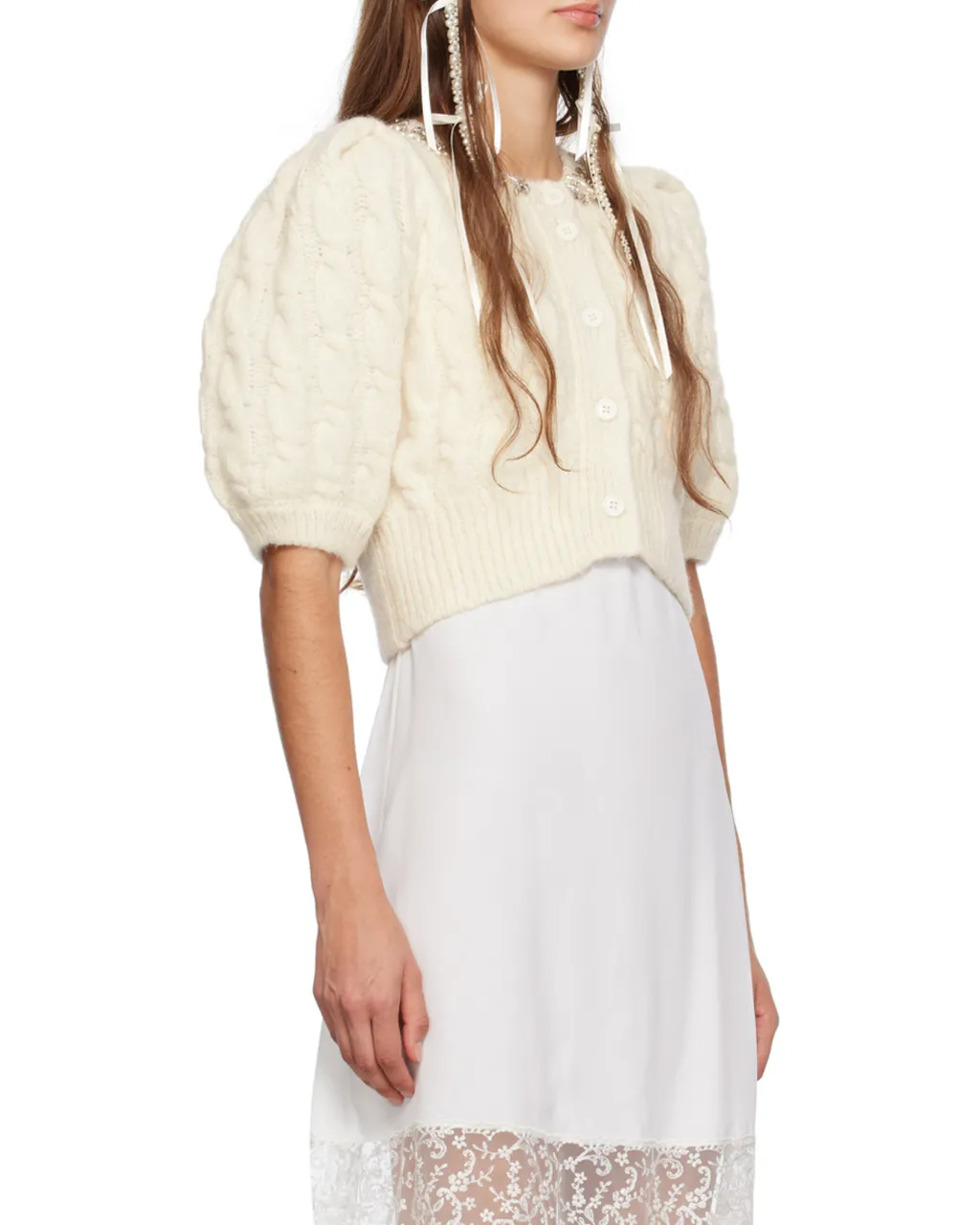 Cable-Knit Cropped Cardigan