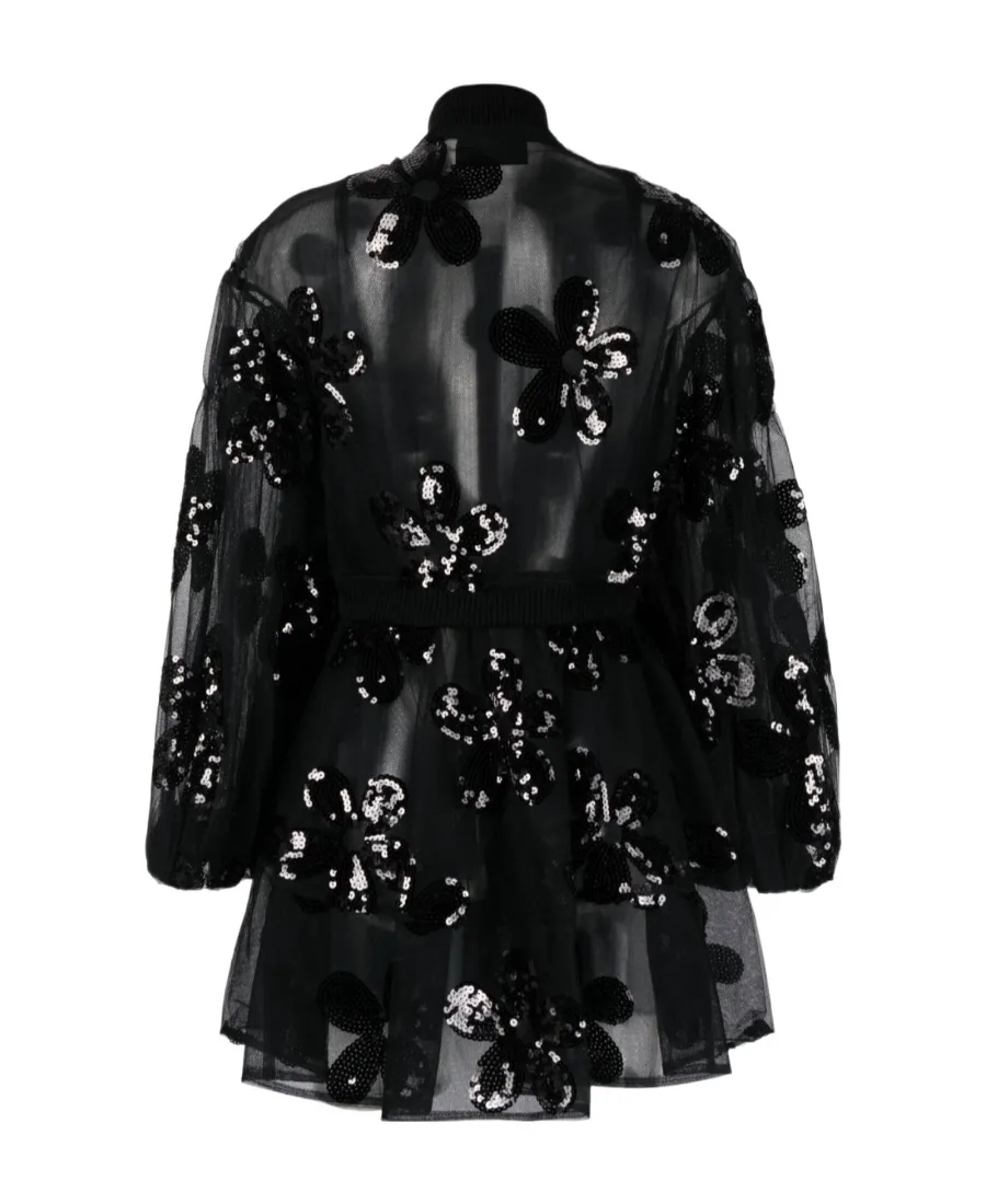 Sequin-Embellished Tulle Coat