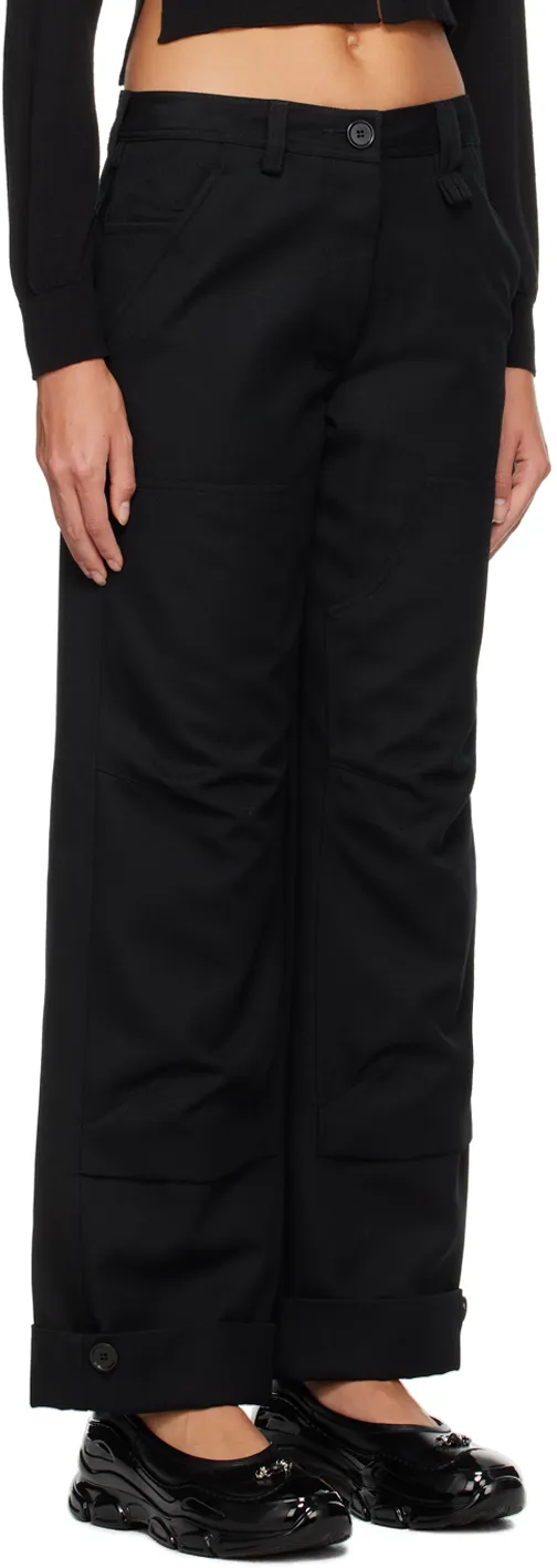 Virgin Wool-Blend Wide-Leg Trousers