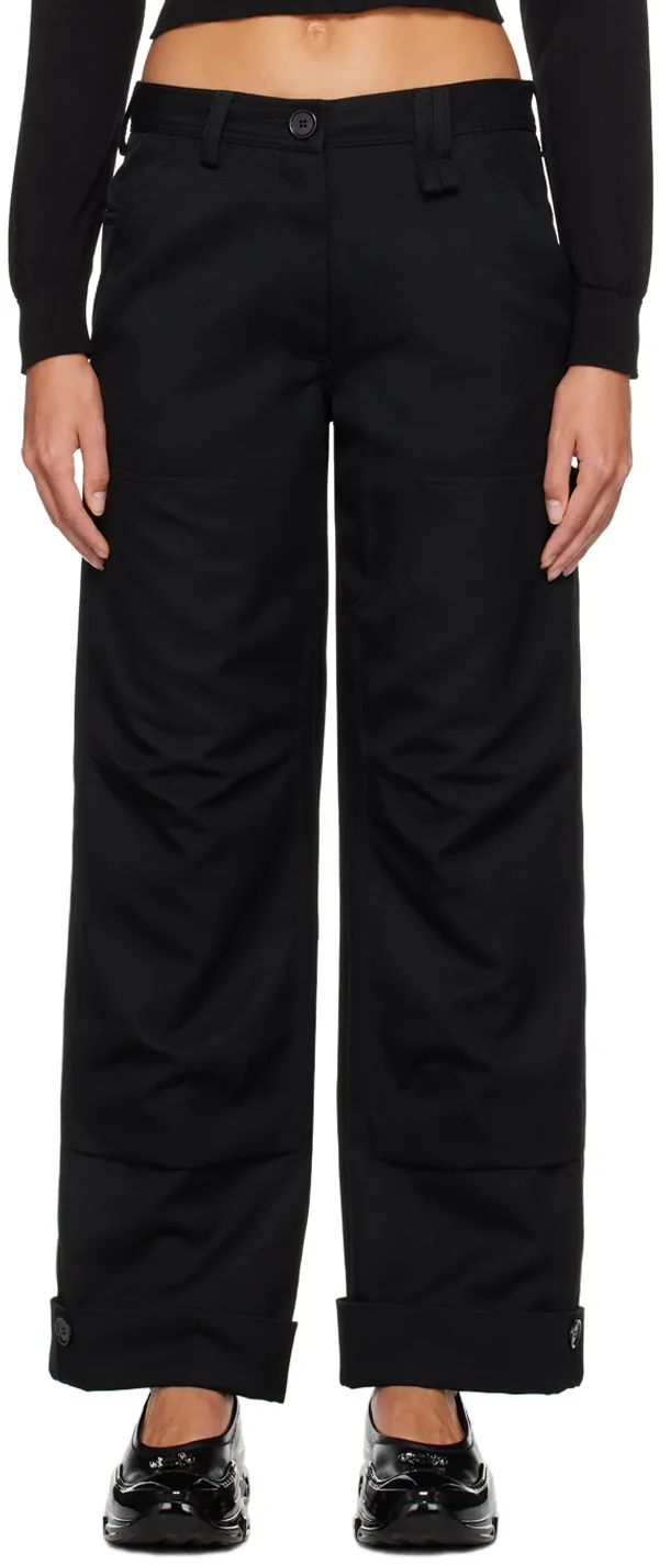Virgin Wool-Blend Wide-Leg Trousers