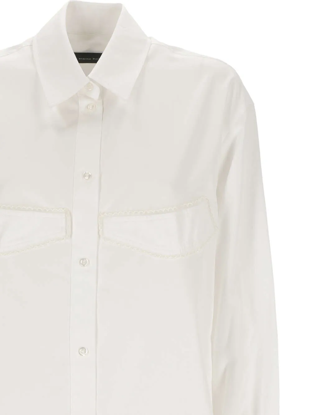 Appliqué-Detailed Long-Sleeved Buttoned Shirt
